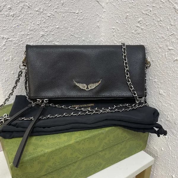 Sac à main de créateur de mode pour femme Zadig Voltaire, sac à bandoulière vintage à rivets, sac à main en cuir véritable