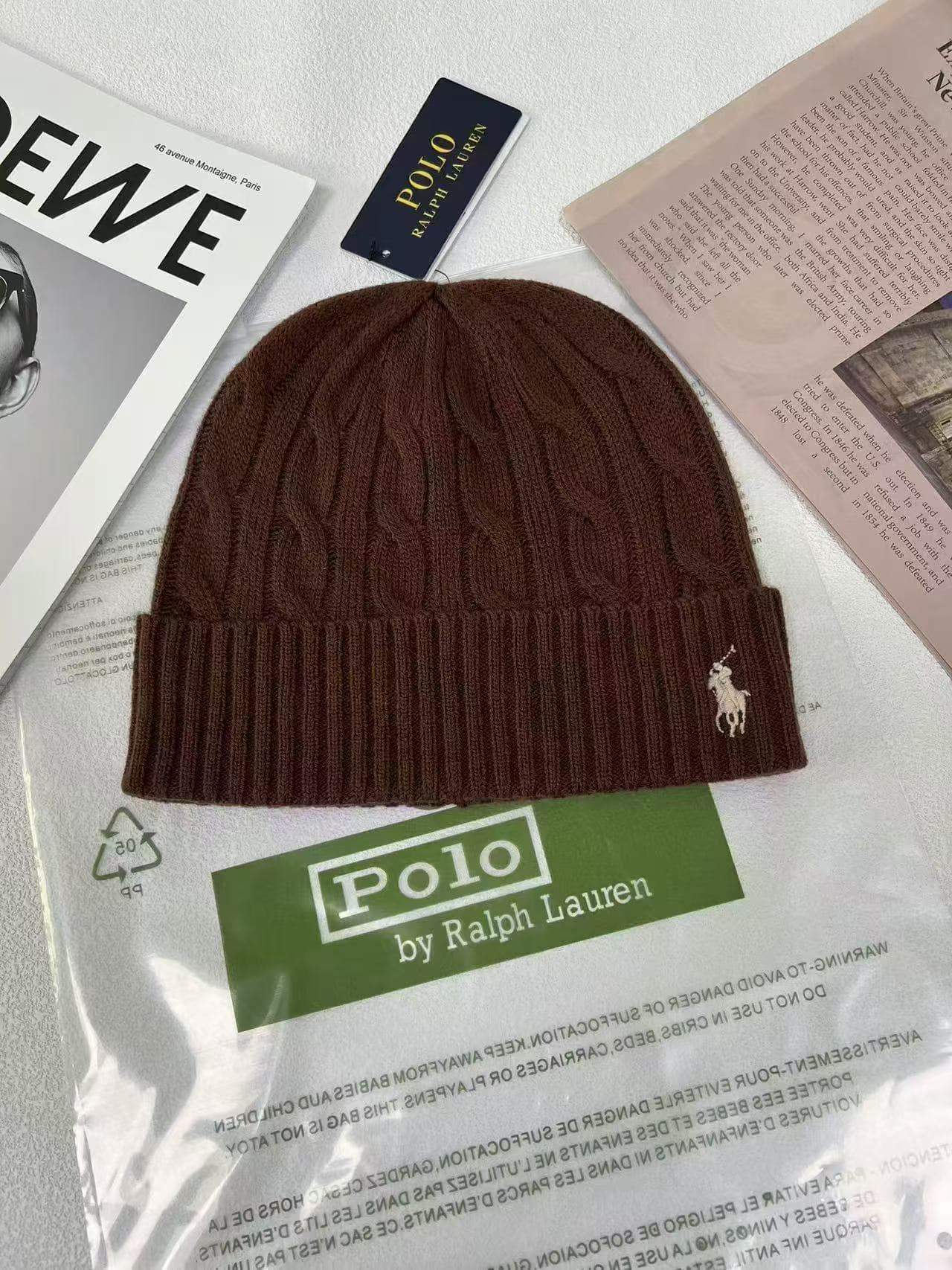 Bonnet unisexe en maille torsadée unie, broderie classique tête de mort, chaud d'hiver, style Ralph Lauren