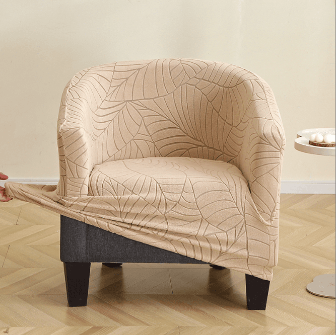 JacquardTub Chair Cove Elastic Single Armchair Sofa Covers Home Relax Club Chair Slipcovers Solid Color For Hotel Bar Counter