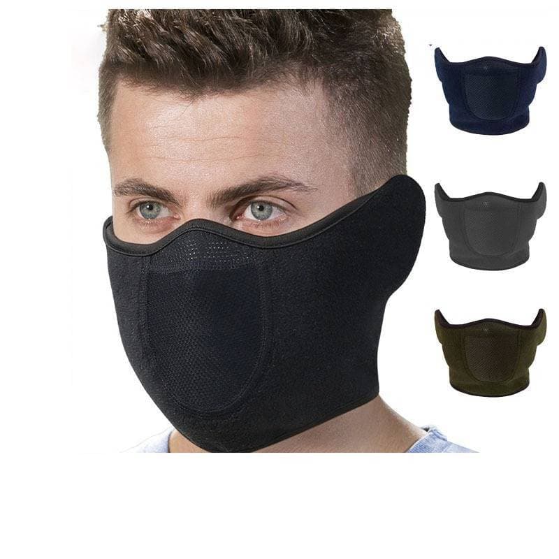 Winter Bike Ski Mask Face Protector Warm Windproof Ear Protector Breathable Respirator Earmuff 2-in-1 Bike Mask Male