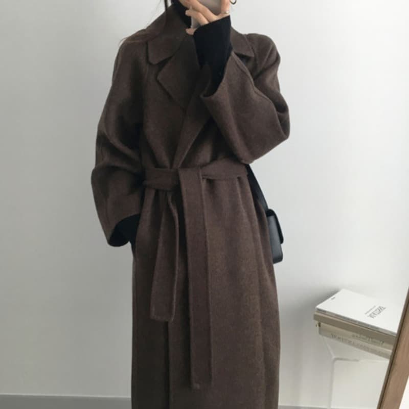Women's Clothing Korean Chic Woolen Coat for Women, Loose-Fit Medium-Length Autumn and Winter Outerwear, French-Inspired Casual Elegant Warm Coat