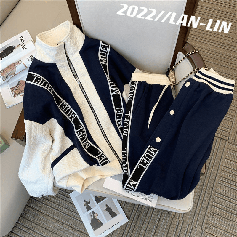 Women's Clothing High sense casual fashion suit for women 2024 new large size loose stylish sweater sports two piece suit