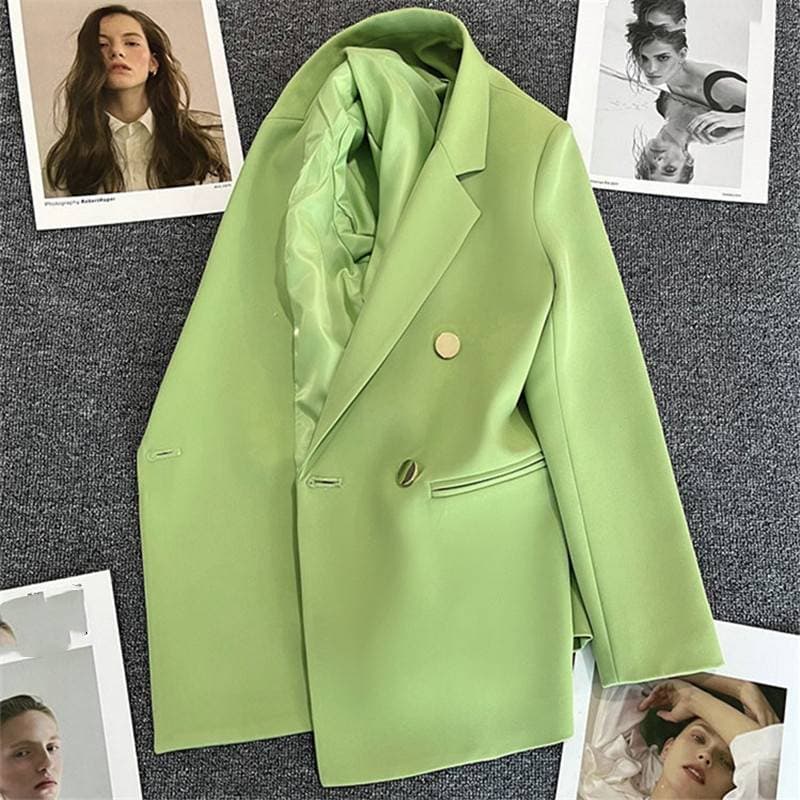 Women's Clothing Fruit green suit jacket, high end, drapey silhouette, spring and summer casual women's suit