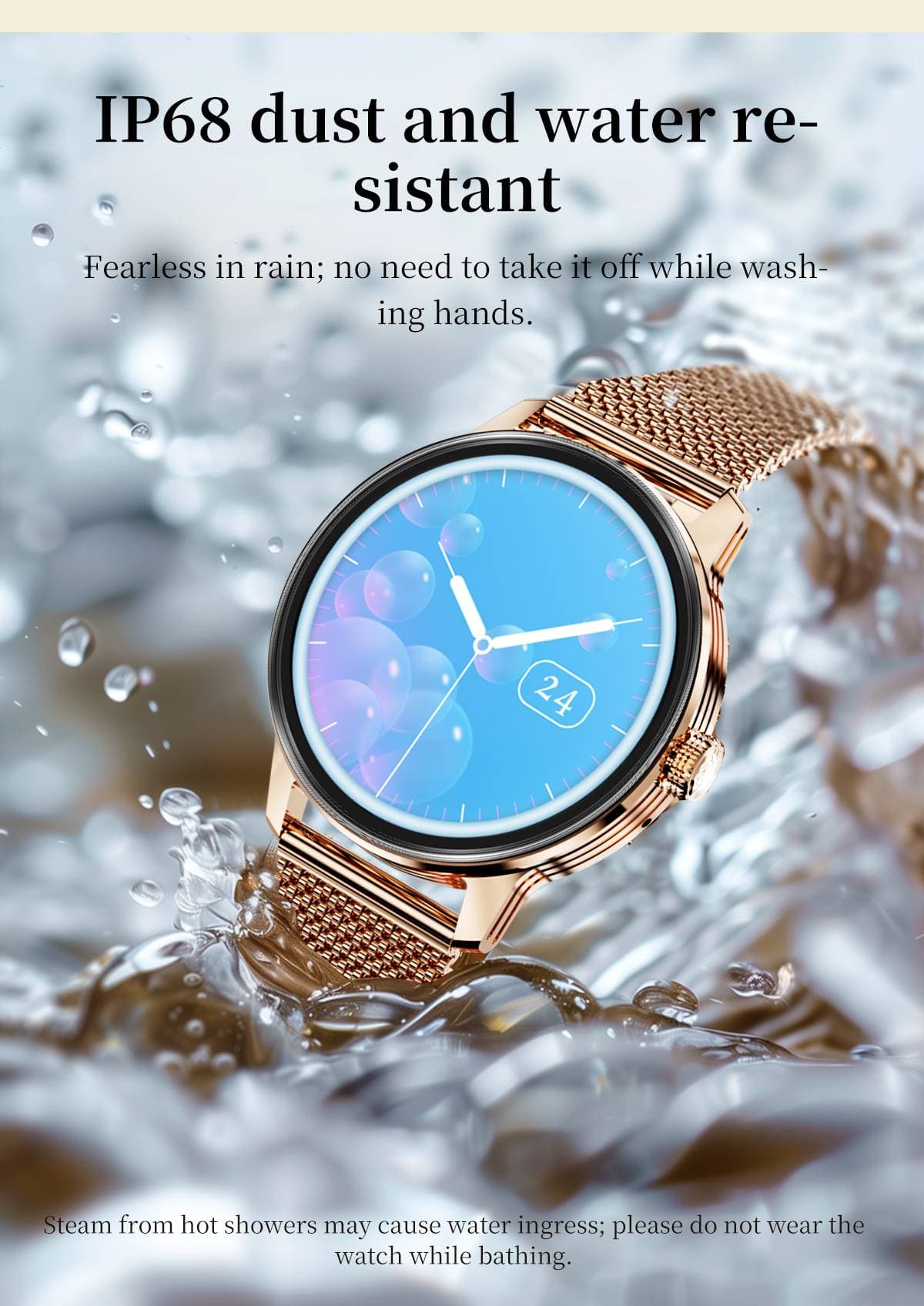 Ladies' AMOLED smartwatch, 38mm wireless calling, gift, with voice assistant, 100+sports mode