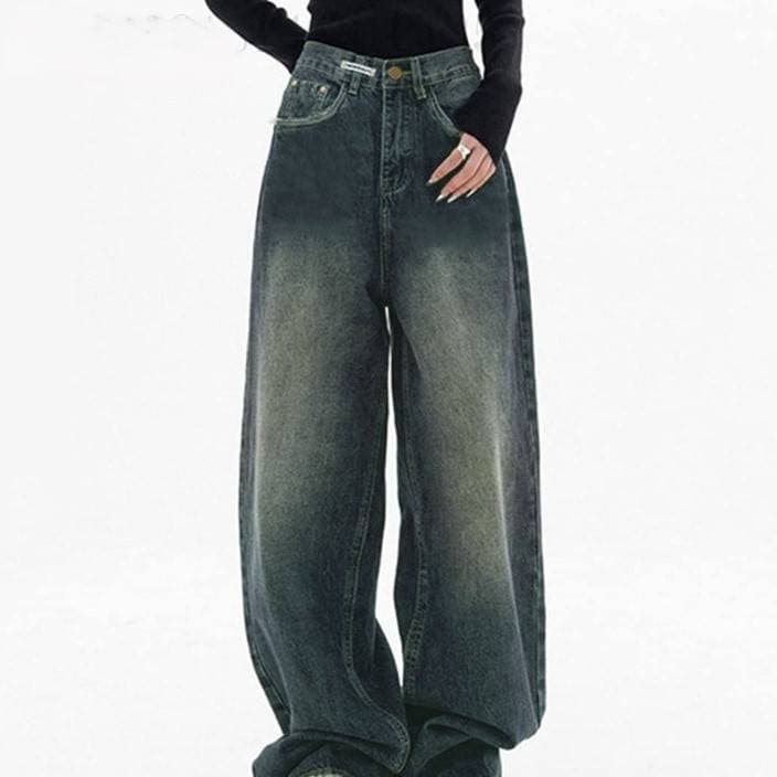 Women's Clothing Supply Fashion Retro Design Women's Loose Floor Length High Waist Slim Wide Leg Pants