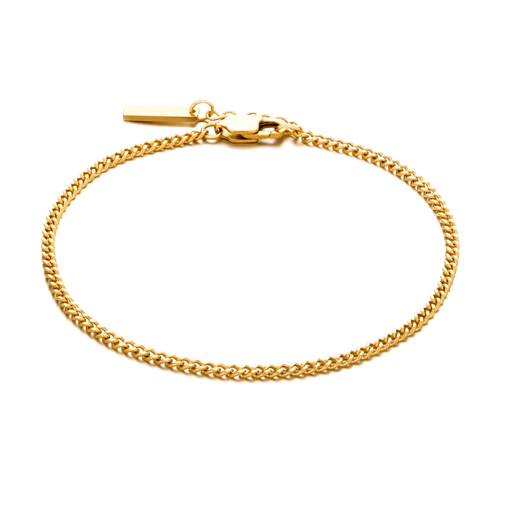 Men's Jewelry Stainless Steel Cuban Chain Bracelet Simple Temperament Adjustable Non Fading Hand Jewelry