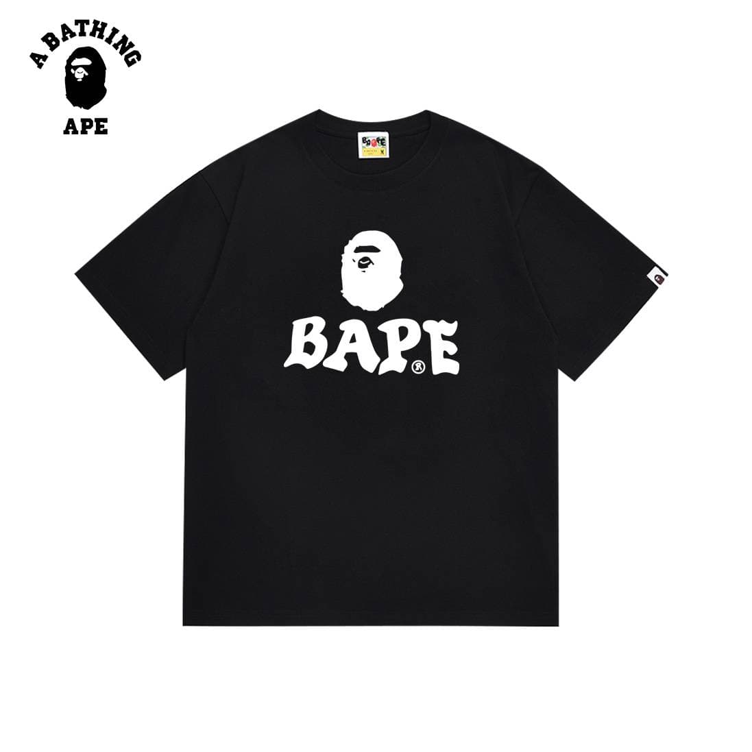 A BATHING APE BAPE-Colorful Ape Head Letter Pattern Printed Short Sleeve T-shirt Made Of Pure Cotton Fabric