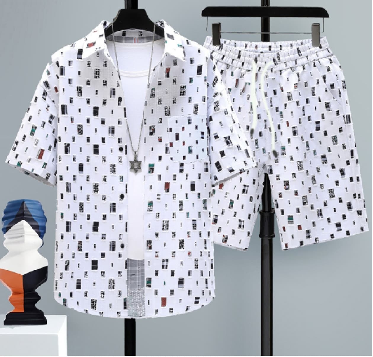 Vêtements pour hommes [UrbanEdge] Ensemble à manches courtes pour homme – Style urbain | Coupe décontractée