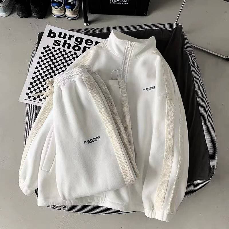 Ensemble deux pièces pour homme, style streetwear décontracté, pull à manches longues et pantalon, coupe ample, idéal pour le printemps et l'aut