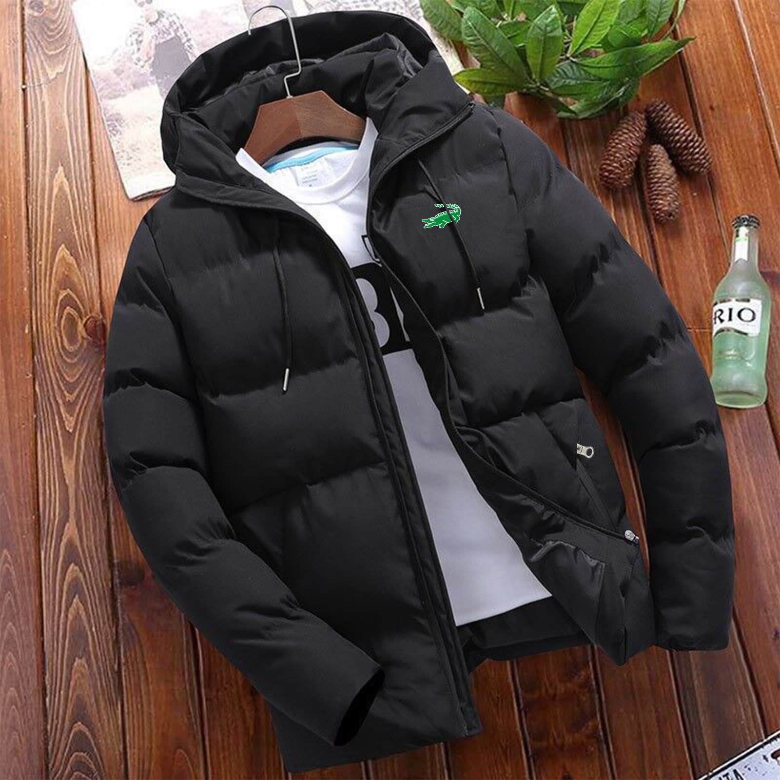 Nouveau Épaissi rembourré fermeture éclair à capuche manteaux vers le bas hommes de haute qualité vestes