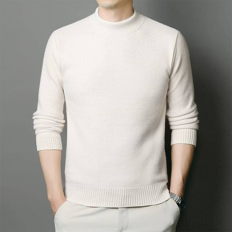 Men's Chenille Fleece Knit Sweater – Winter Thermal High-Neck Pullover For Casual & Layering​