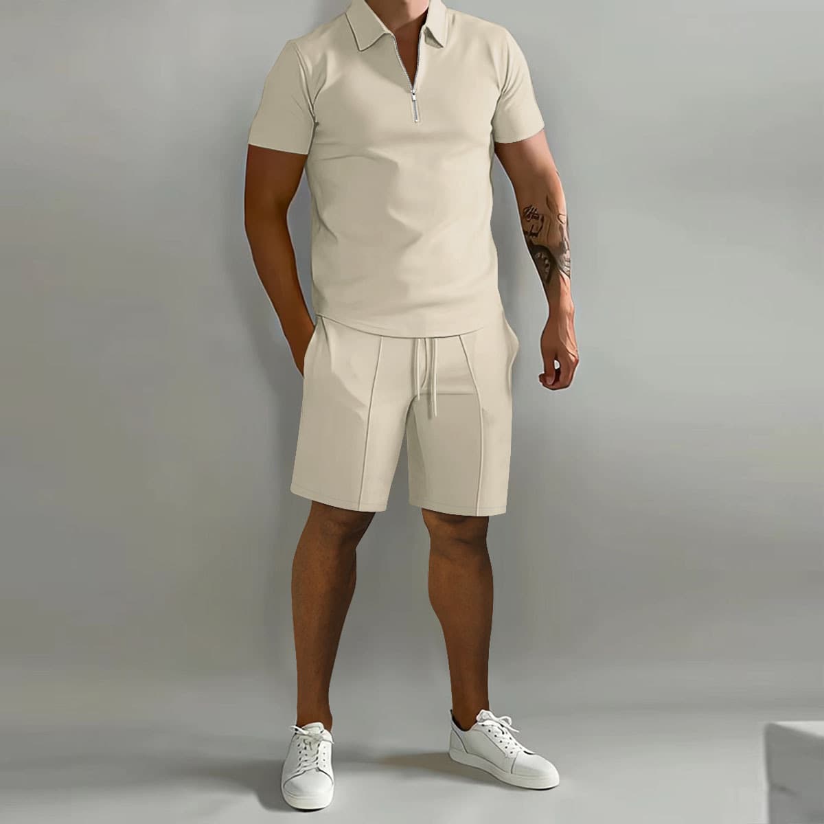 Men's Clothing Men's Polo Shirt Casual Loose Short Sleeved Shorts Sports Suit