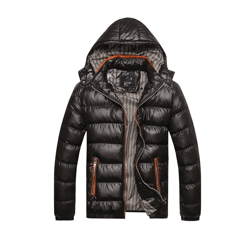 Men's Casual Cotton-padded Coat With Thick Detachable Cap Jacket