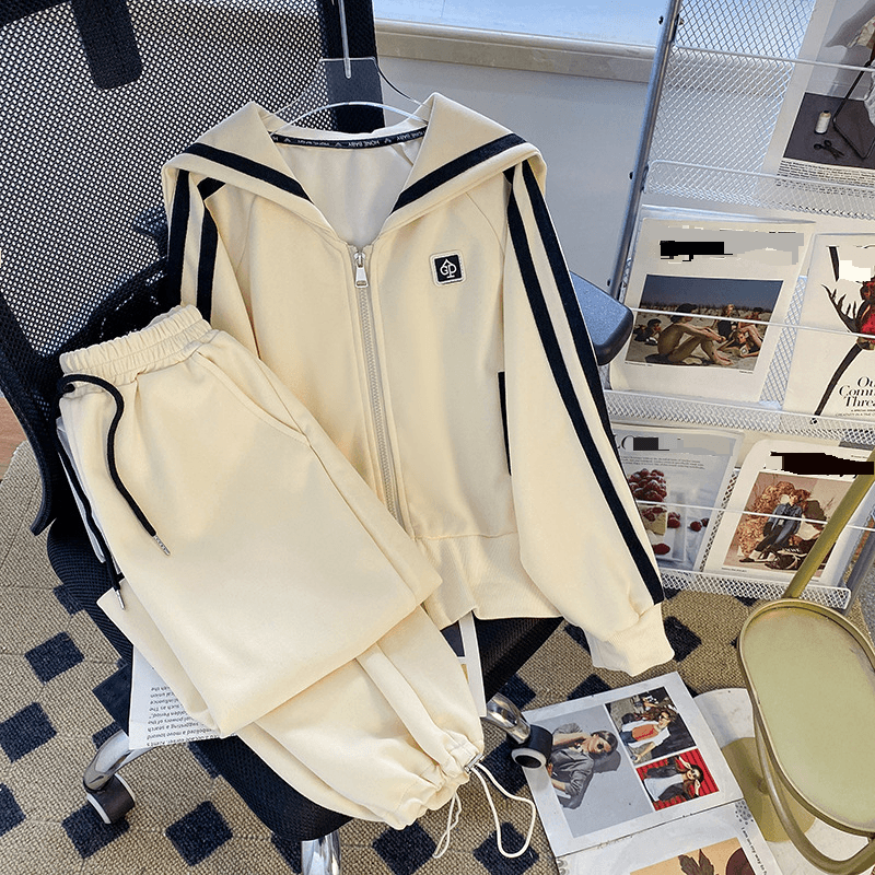 Women's sports comfortable casual suit women's spring and autumn loose design fat and thin fitness running two-piece set