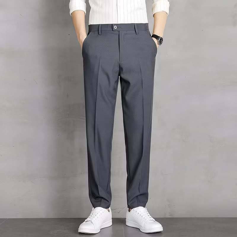Pantalons décontractés pour hommes Printemps et automne Été Pantalons de costume élastiques fins Pantalons à neuf points