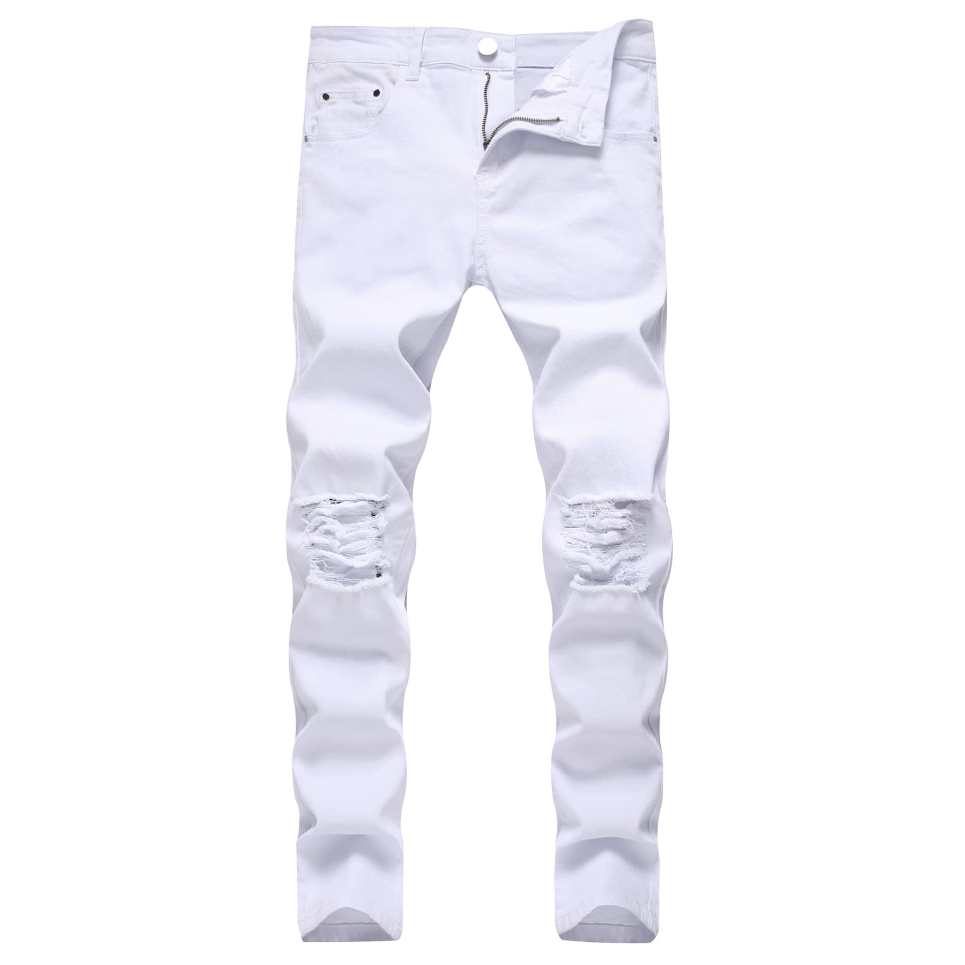 Men's Clothing Spring/Autumn New Men's Casual Ripped Jeans, Slim Fit, Stretch Pants