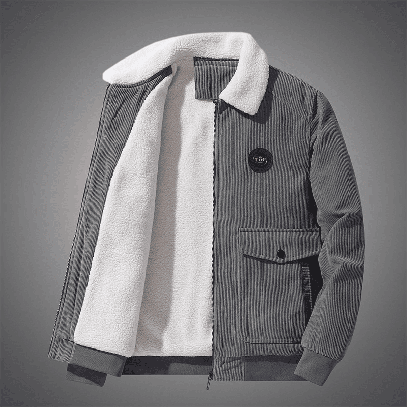 Men's Clothing Men's winter casual lapel coat with fleece lamb fleece