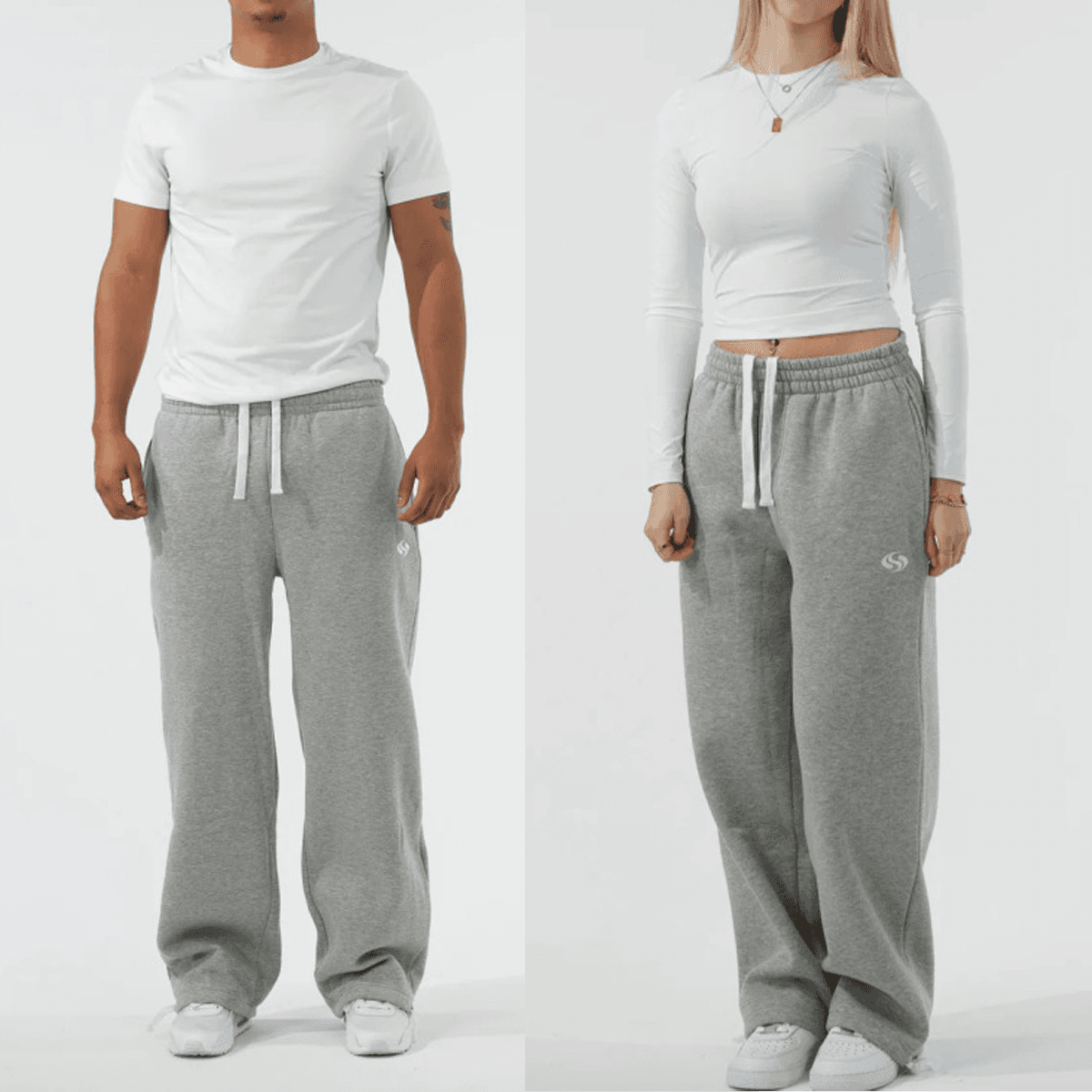 Double Waist Sports Pants Fashionable Loose Hip Hop Wide Leg Sports Casual Pants Couple Style
