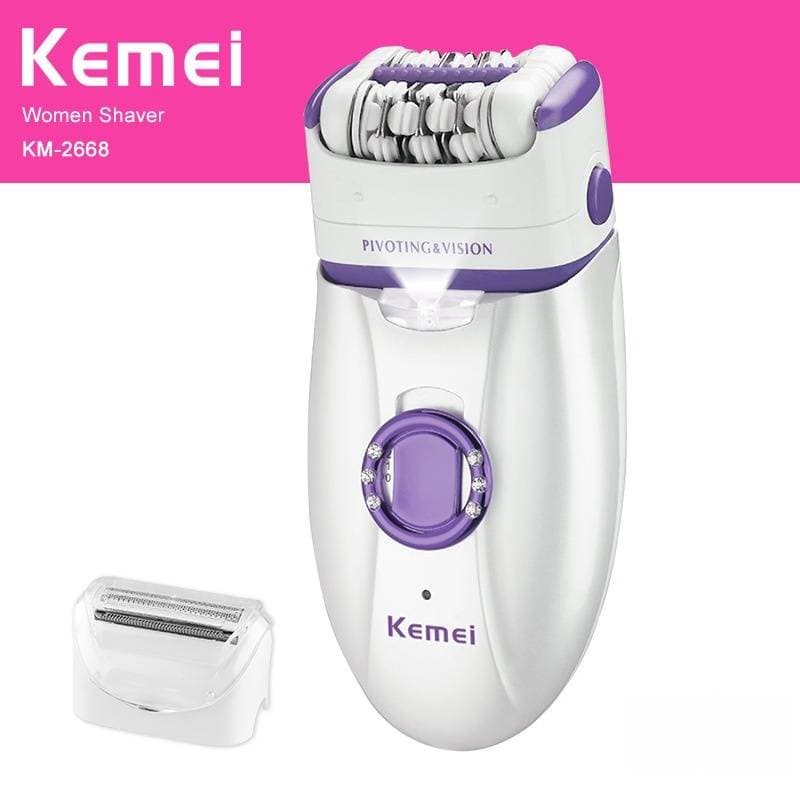 KM-2668 Electric Hair Removal Device – Painless & Portable For Women (Purple, USB-Powered, Wet/Dry Use)​