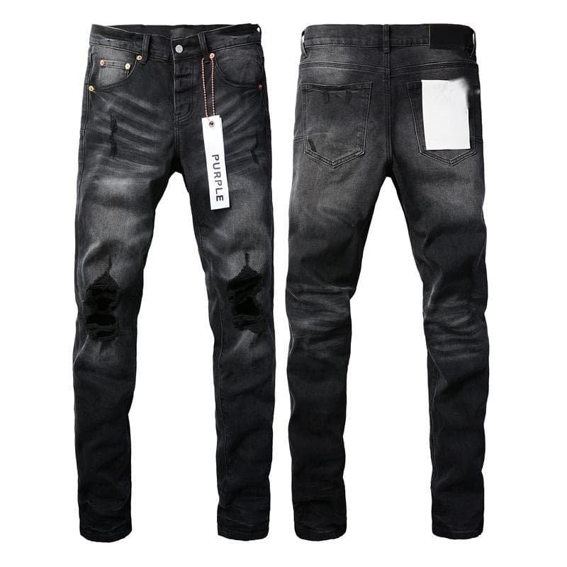 Jean déchiré violet de haute qualité pour homme, style streetwear