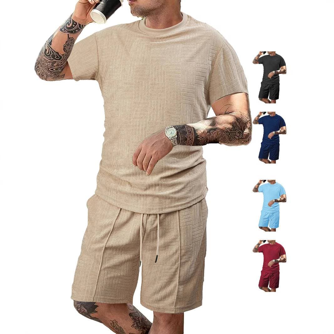 Men's Street Printed T-shirts Trendy Short-Sleeved Casual Fashion Suits