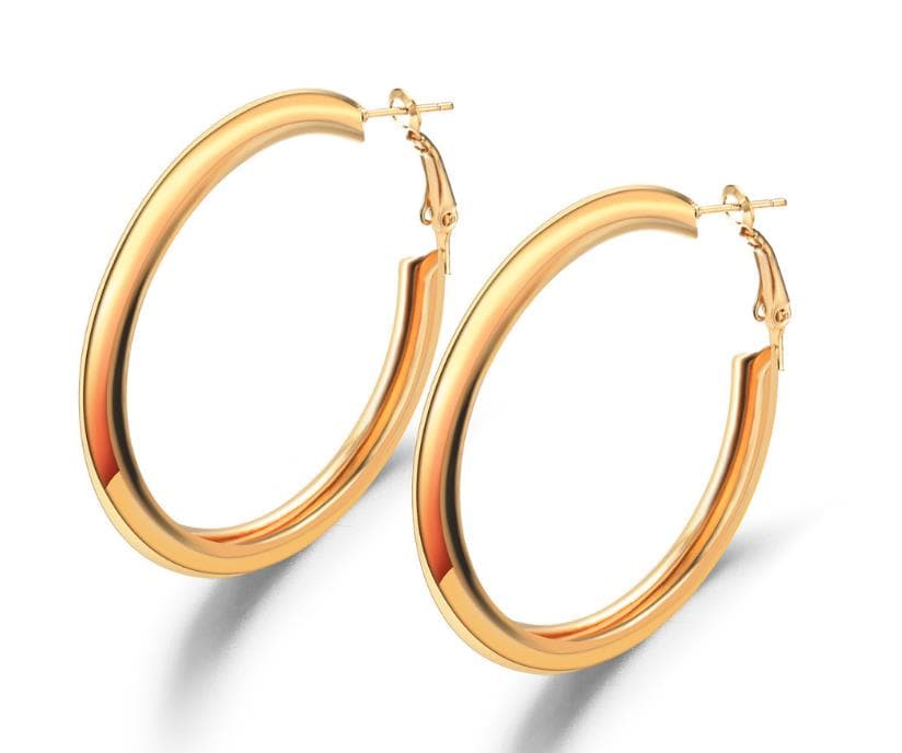 Trendy Big Hip Hop Punk Hoop Earrings 18K Gold/Silver Plated Fashion Elegant 6CM Diameter Larger Size Women Earrings Fashion Costume Jewelry For Women