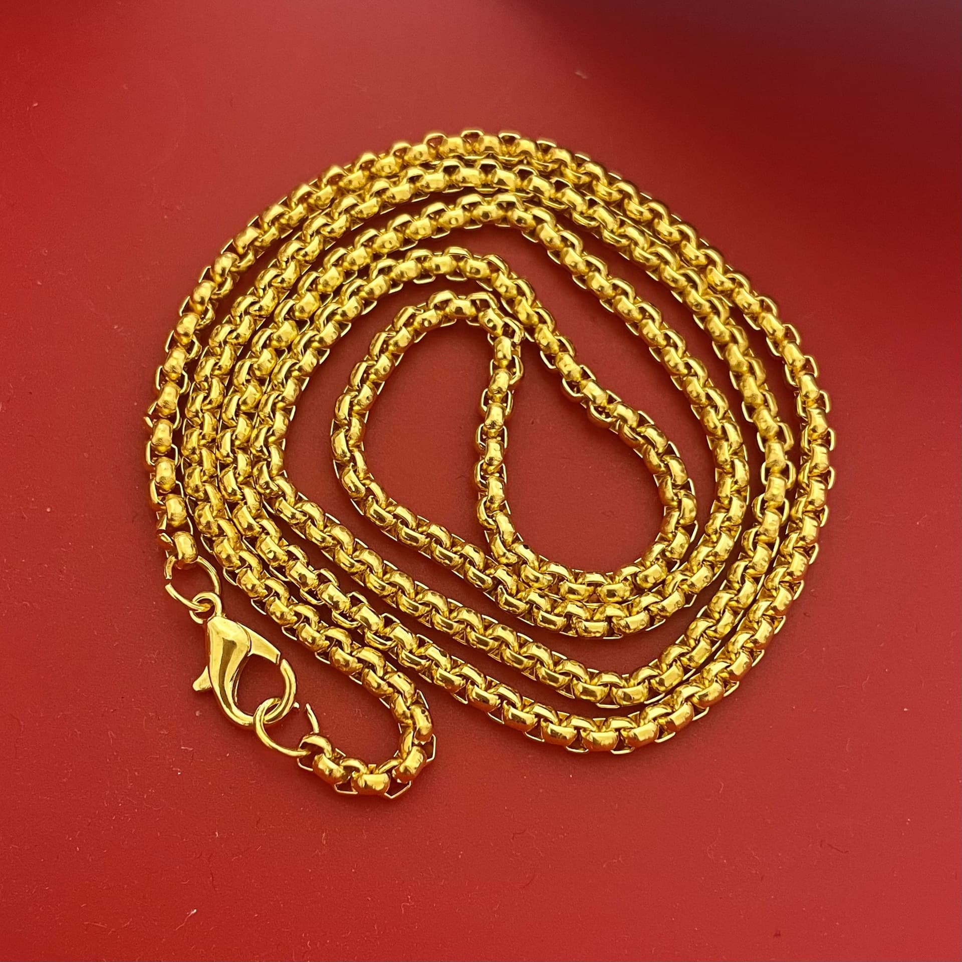 New Hip-Hop Style Box Simple And Elegant Large Gold Chain Necklace For Men Cross-Border Hot-Selling Wholesale From
