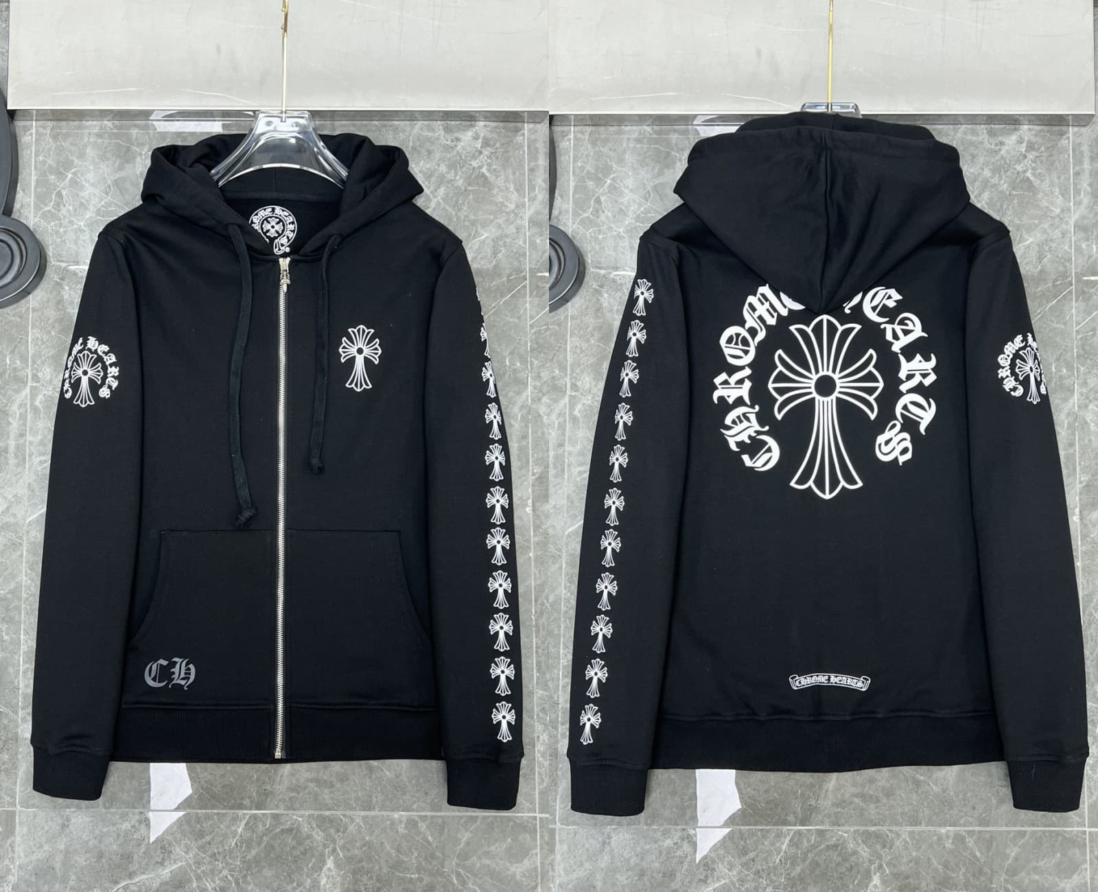 Sweat à capuche Chrome Hearts Cross, version correcte 25ss, polyvalent et tendance, vente en gros