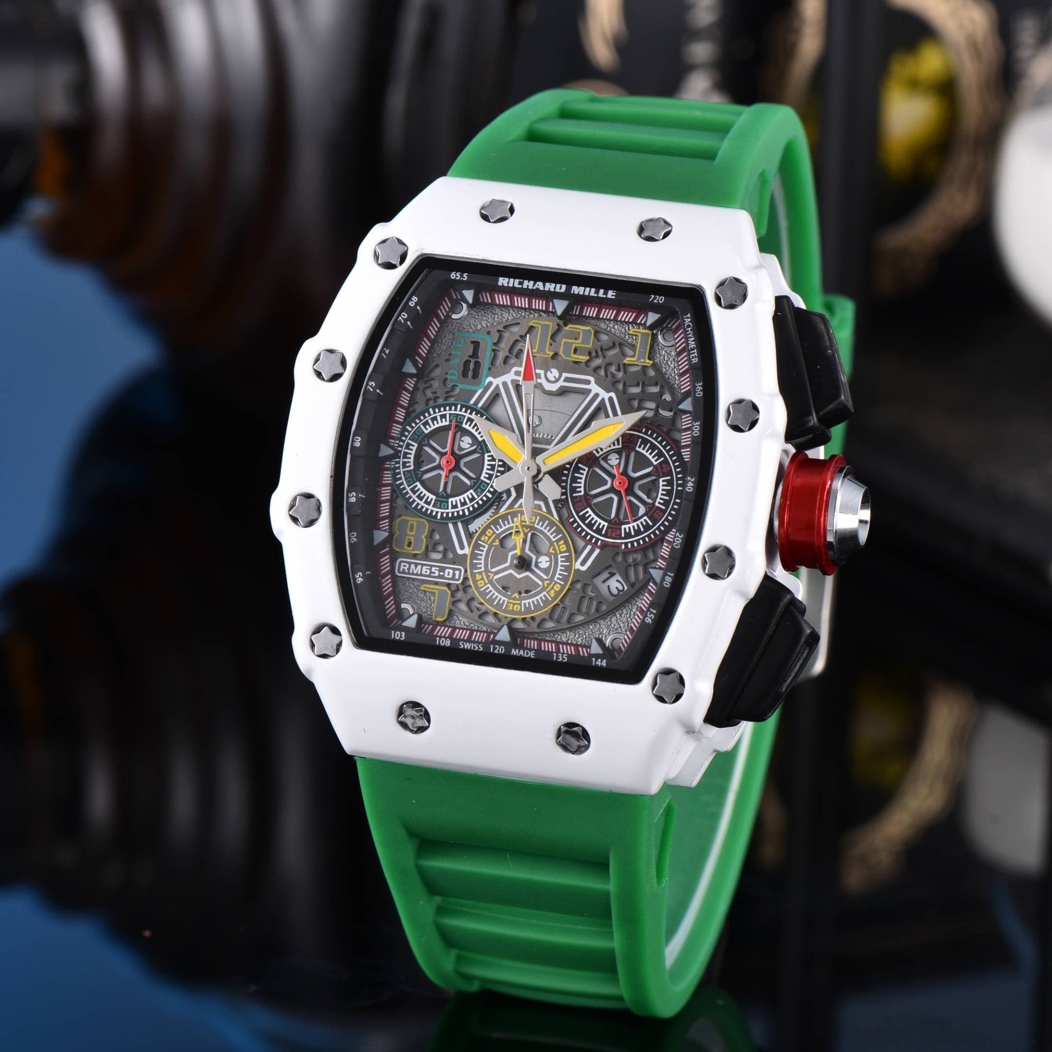 Montre homme de luxe à quartz avec calendrier, design creux AAA, 6 broches, multifonctionnelle, idéale pour les affaires. Cadeau d'anniversaire.