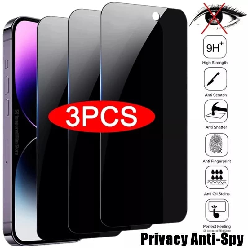 4 pièces protecteurs d'écran de confidentialité pour IPhone 12 13 14 15 Pro Max 15Plus 12Mini 13Mini 7 8 Plus SE2 verre trempé anti-espion pour I