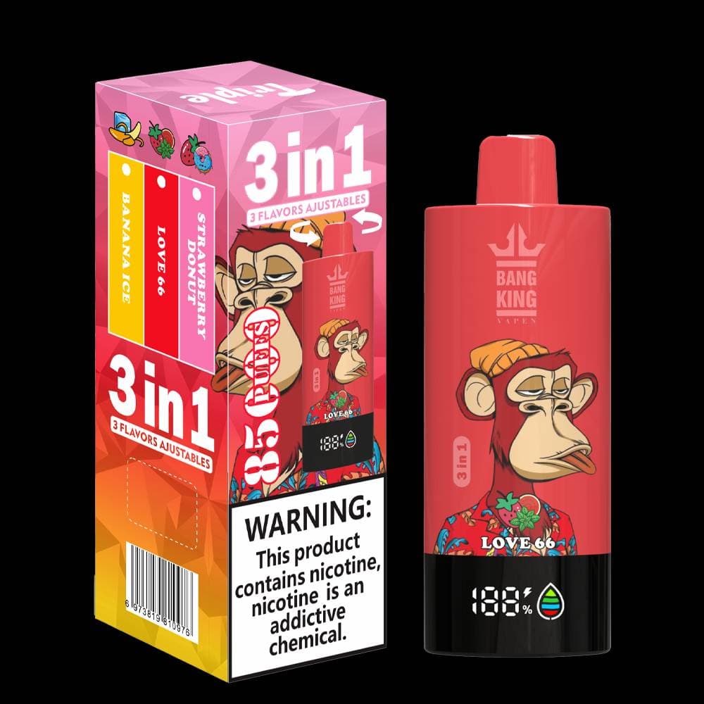 BangKing 85000 Vape jetable Puff 85k 3 en 1 avec écran LCD (lot de 3)