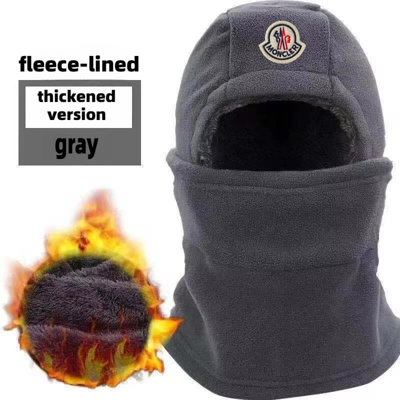 Bonnet de ski unisexe chaud d'hiver avec doublure polaire, cagoule épaisse tricotée pour l'extérieur, idéale pour le vélo, le ski et la randonn