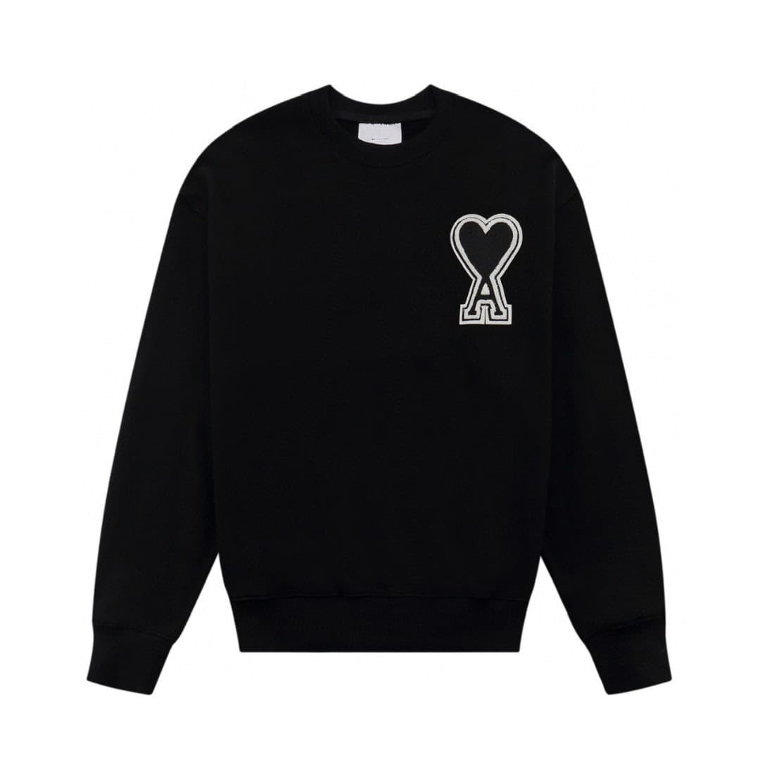 Serviette de tête brodée tendance grand cœur unisexe décontracté ample 320 coton sweat à capuche