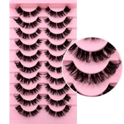 10 pairs of artificial false eyelashes large curl three-dimensional mink hair false eyelashes