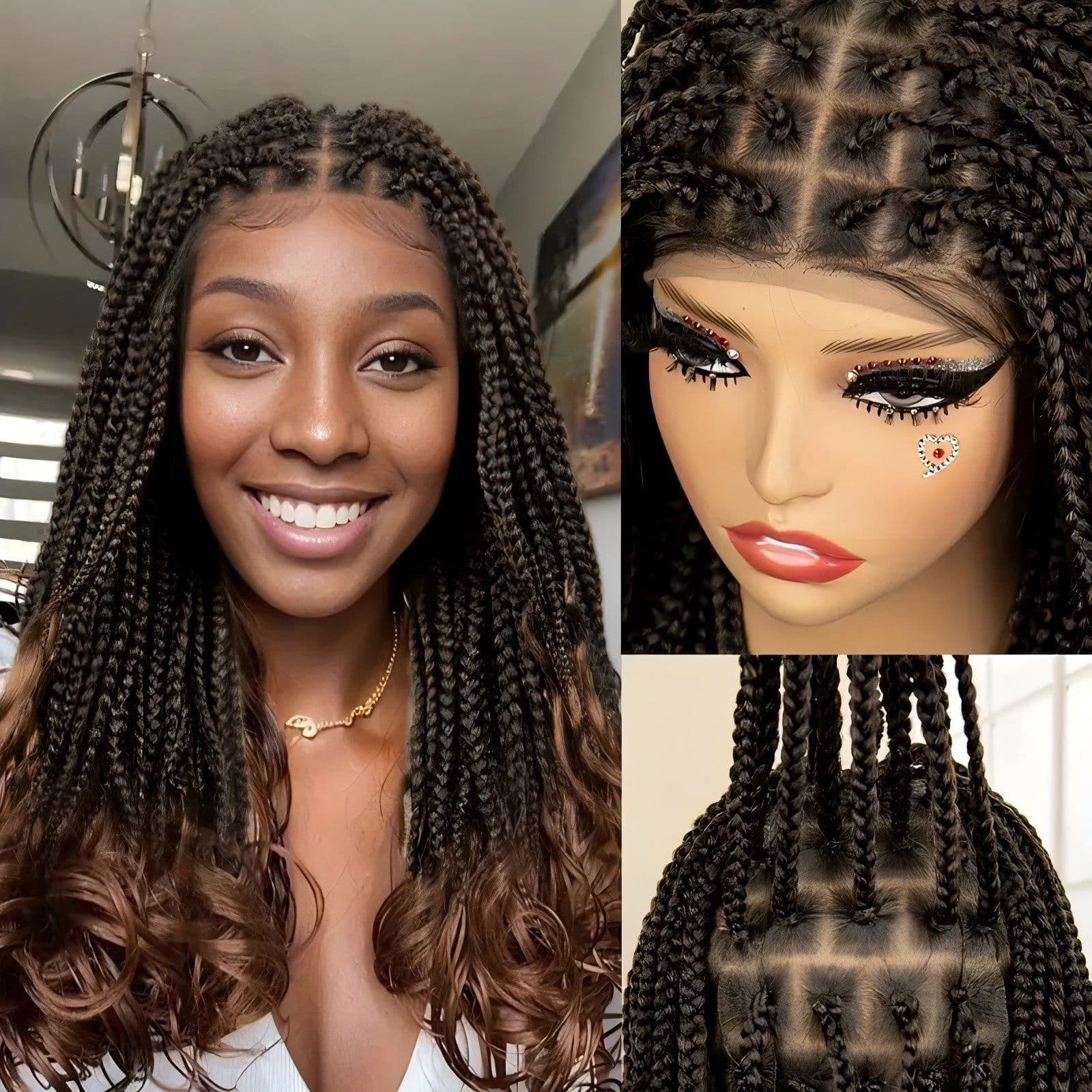 Full Lace Hand Woven French Curly Wig - Three Strand Braid, Natural Look & Comfortable Fit​