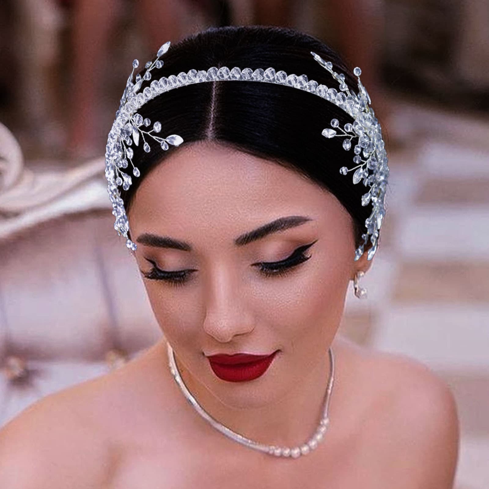 Bridal Headdresses, Pressed Crystal Beaded Headbands, Handmade Rhinestone Headbands, Hair Crowns, Dress Hair Accessories