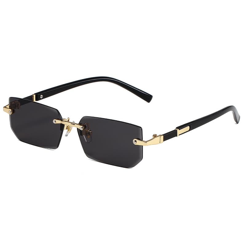 Fashion trendy cut edge frameless personalized jelly colored sunglasses, women's street photography glasses