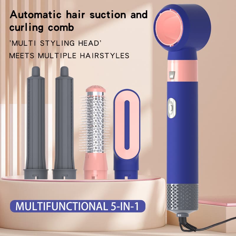 Cross-Border New Five-in-One Lazy Styling Multi-Functional Hairdressing Hot Air Comb Automatic Curling Iron Hair Dryer