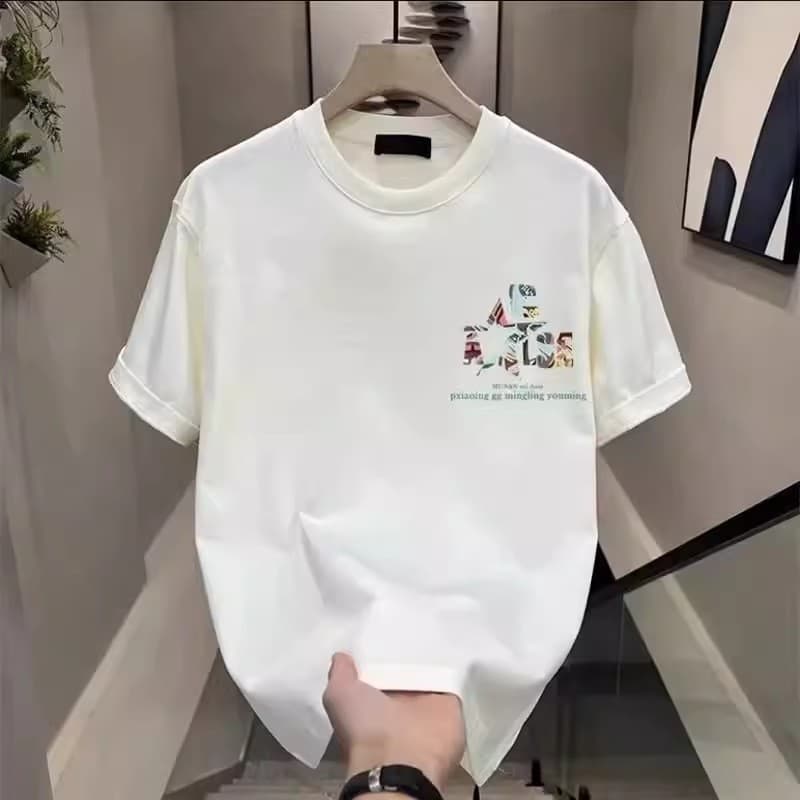 Men's Short Sleeved T-shirt With Summer Base, Round Neck Versatile Casual Ins T-shirt, Oversized T-shirt Trend