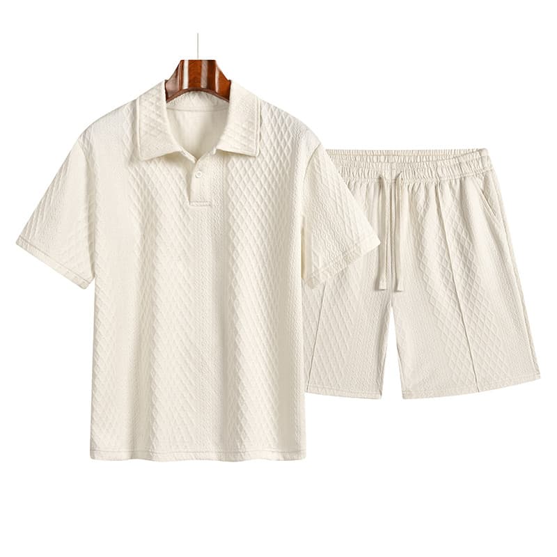 Men's Summer 3D Print Two-Piece Set Short Sleeve T-Shirt And Casual Shorts Polyester Micro-Elastic Basic Style for Comfort