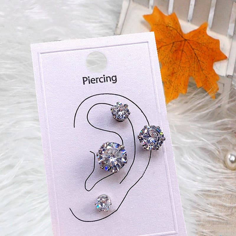 Temperament Ear Clip Without Ear Holes Female Flash Diamond Zircon Ear Nail Magnet Ear Fossa Ear Nail Simple Ear Clip Ear Nail Men
