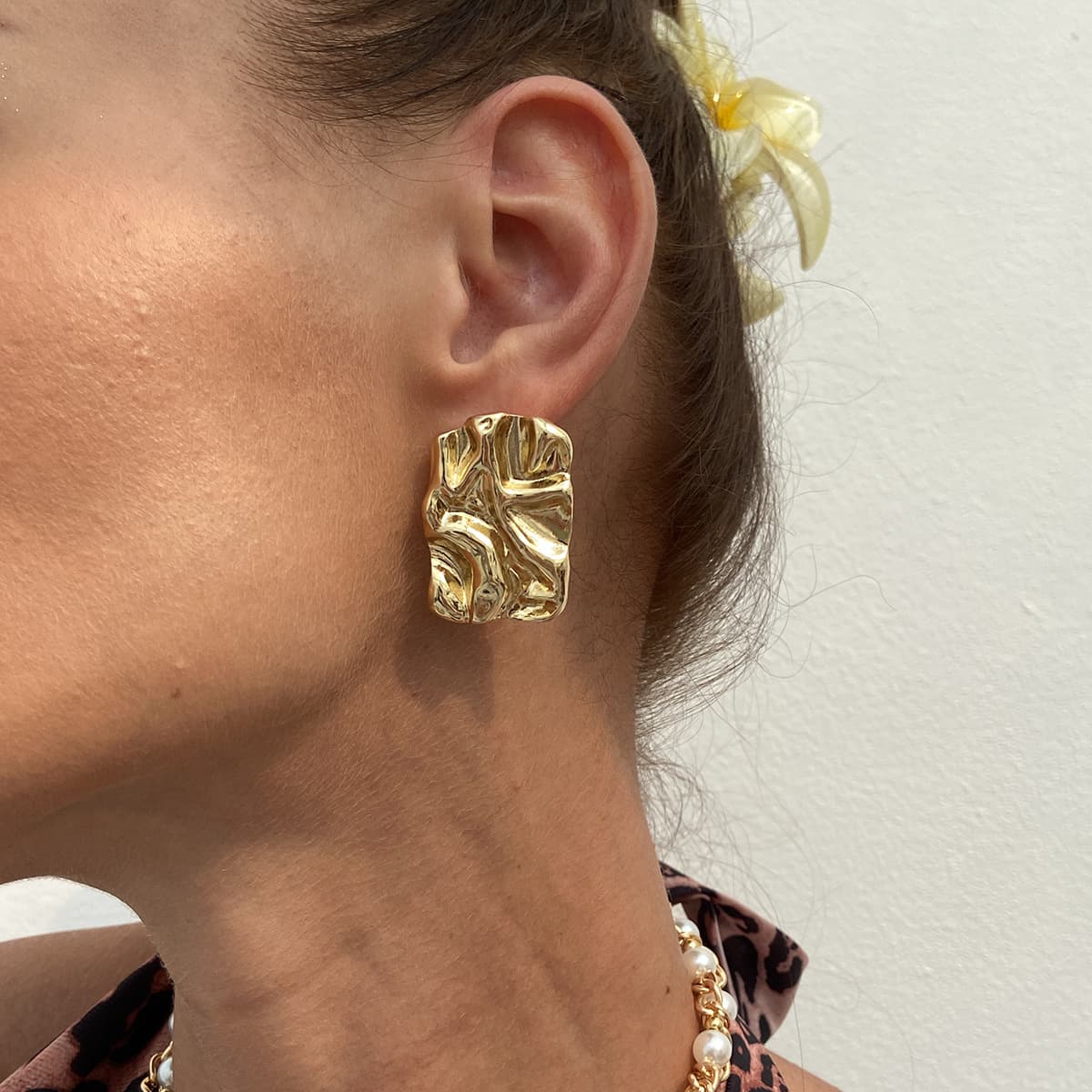 Unique Lava Liquid Irregular Wrinkle Design Fashion Earrings For Women