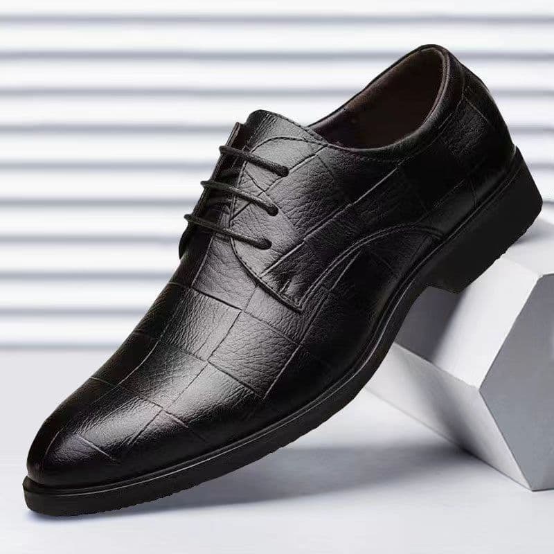 New Checkered Suit Business Leather Formal Men's Trendy Versatile Casual Work Groomsman Wedding Shoes Men