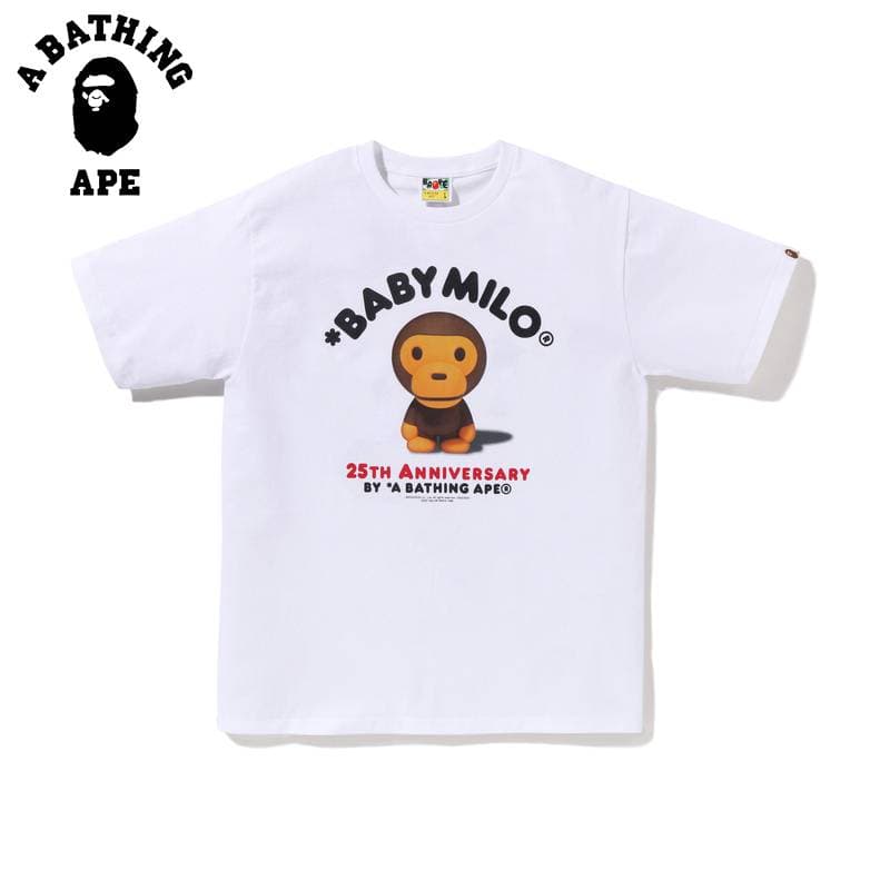 T-shirt à manches courtes pour homme avec imprimé singe de dessin animé A BATHING APE