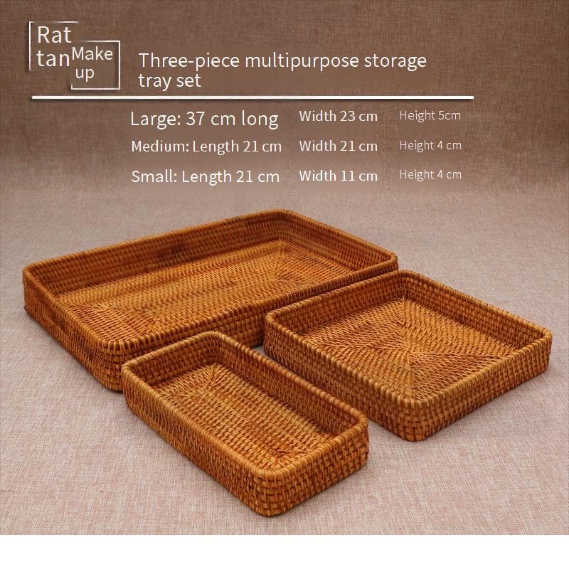 Vietnamese Hand Woven Basket Rattan Material Storage Basket Household Fruit Basket Bamboo Basket Steamed Bun Basket Needlework Steamed Bun Basket