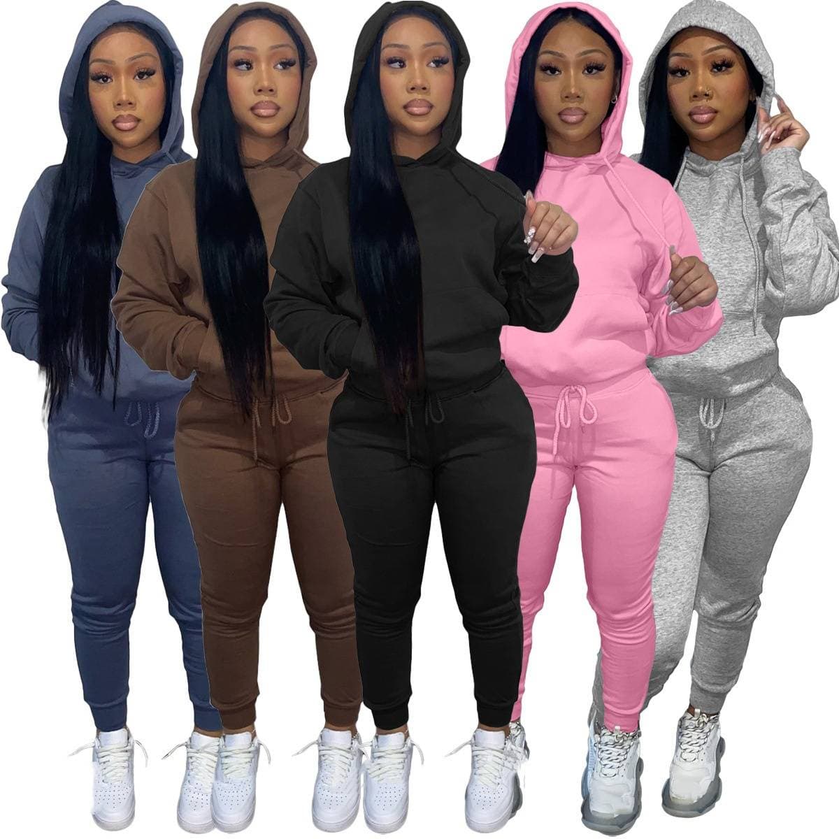 Ensemble sweat à capuche et jogging en polaire pour femme - Tenue deux pièces confortable pour un style décontracté et streetwear (plusieurs couleurs et tailles)