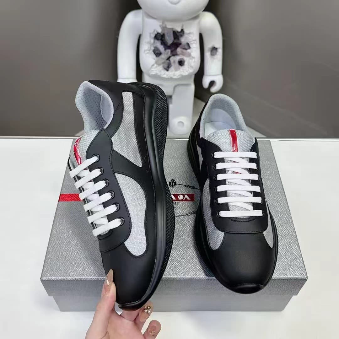 Chaussures de sport décontractées pour homme en cuir véritable noir de marque P, pointure 25, baskets de mode haut de gamme, nouveau modèle, gran