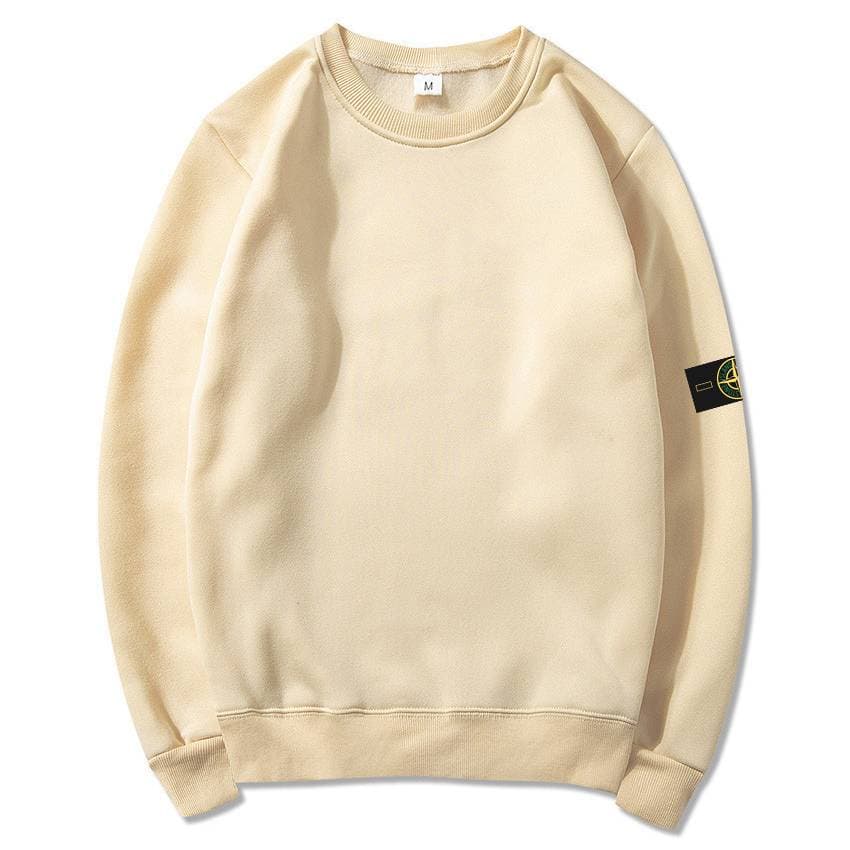 Vêtements de sport tendance pour hommes Vêtements de sport amples et décontractés pour hommes Couleur unie Col rond Manches longues