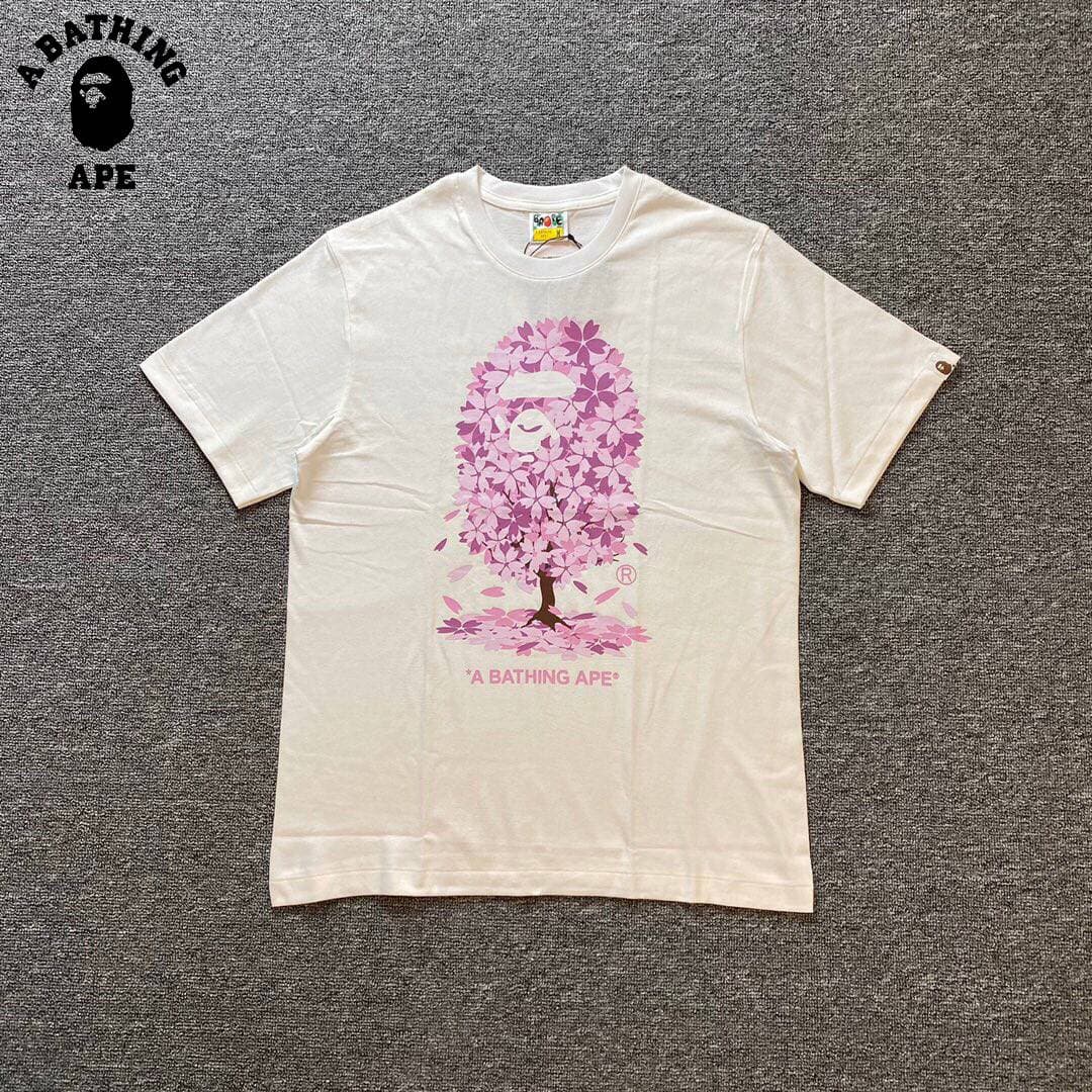 T-shirt à manches courtes imprimé A BATHING APE BAPE-Sakura Tree Second Generation édition limitée 2022 SS en pur coton