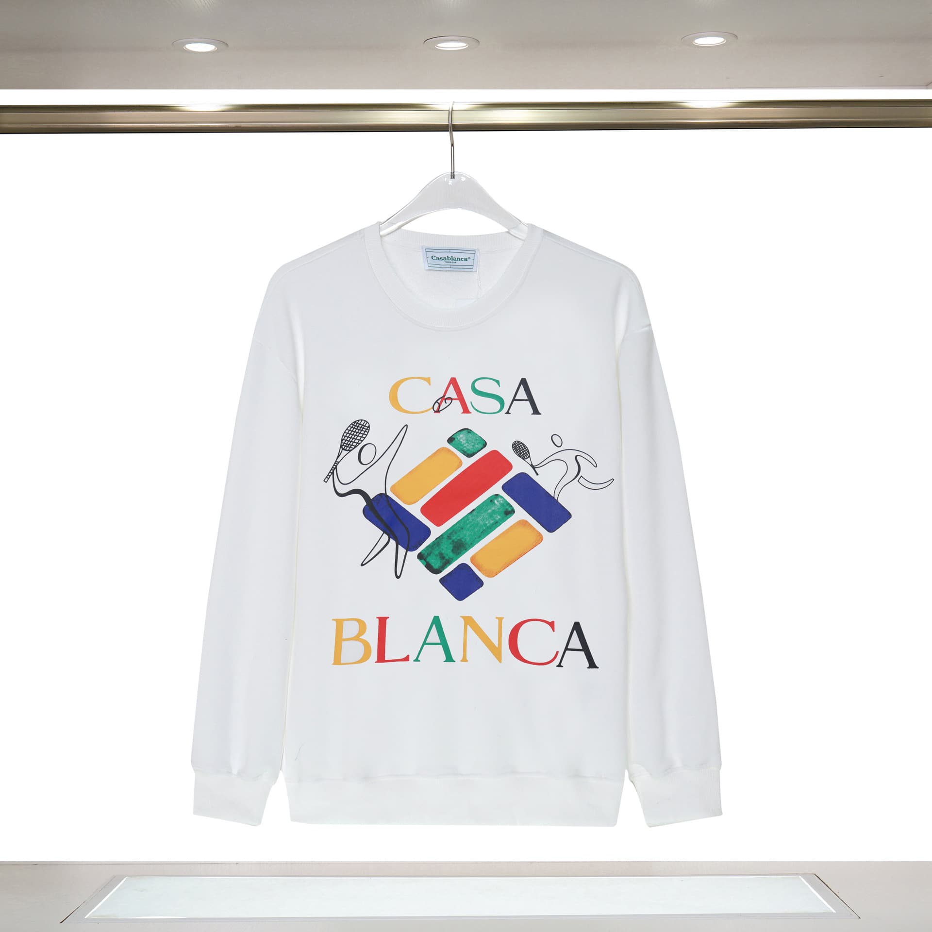 Casablanca Automne/Hiver Nouveau Col Rond Lettre Imprimé Étoile Même Style Pull Tendance
